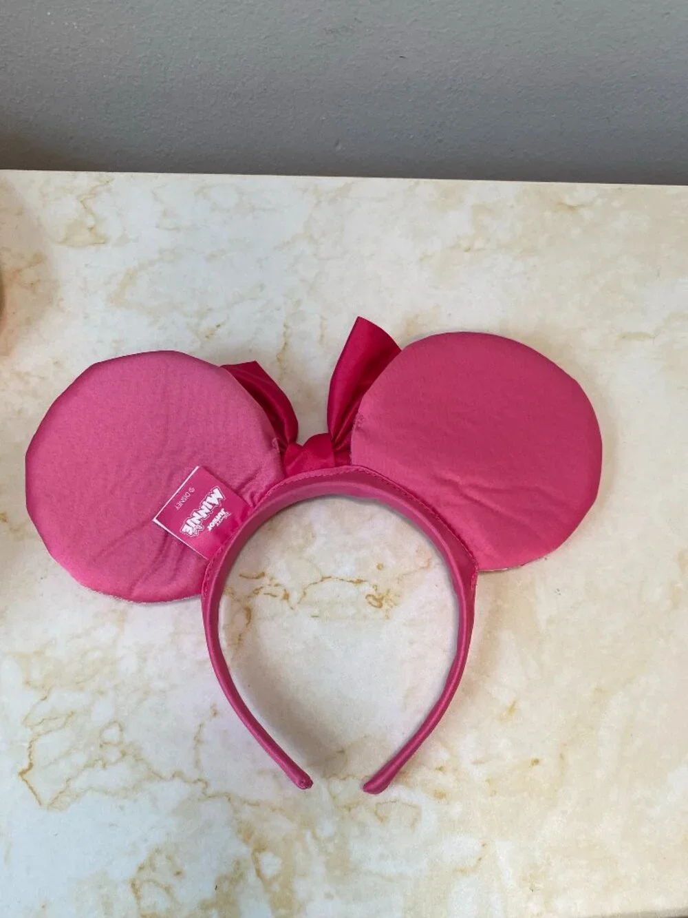 Disney Junior Minnie Mouse Pink White Polka Dot Sequin Ears Headband